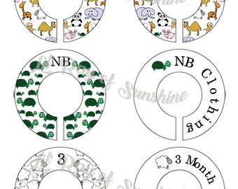 493M: It's ZOOpendous 4 Baby Clothing Closet Dividers ~ Weekly Closet Organizers ~ Unisex Nursery Decor ~ Grandma-to-be baby gift