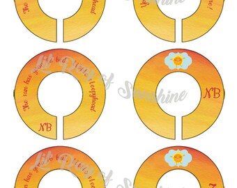 102M: You Are My Sunshine (Dancing Sun) Baby Clothing Closet Dividers ~ Weekly Closet Organizers ~ Baby Organization ~ Baby shower gift