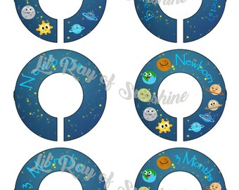 574M: Back in my Day we had 9 planets Baby Clothing Closet Dividers ~ STEM Nursery ~ Nursery Organization ~ Baby shower present