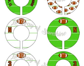 860M: Football Baby Clothing Closet Dividers ~ Toddler Clothing Hack ~ Sport Nursery ~ Nursery Organization ~ Baby shower gift for dad