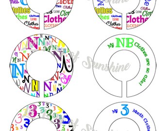 413M: Beautiful Numbers Baby Clothing Closet Dividers ~ Instant Weekly Closet Organizers ~ Gift from Auntie-to-be ~ Perfect Baby shower gift