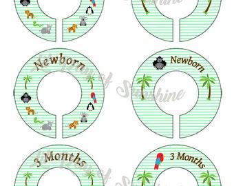 491M: It's ZOOpendous 2 Baby Clothing Closet Dividers ~ Toddler Closet Organization ~ Baby animal Nursery ~ Unique Baby shower gift