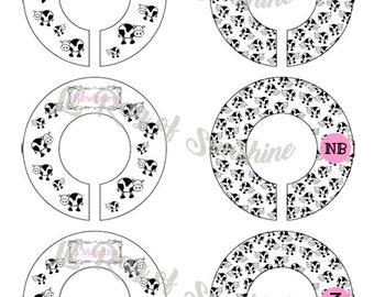 451M: Little Cow Baby Clothing Closet Dividers ~ Weekly Closet Organizers ~ Cow Nursery ~ Nursery Organization ~ Farm Baby shower gift