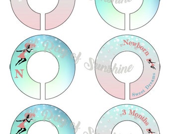 612M: Sweet Dreams Baby Clothing Closet Dividers ~ Weekly Clothing Organizers ~ Baby Girl's Nursery ~ Redecoration Idea ~ It's a Girl