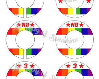 208M: 202 Pride Baby Clothing Closet Dividers ~ Weekly Closet Organizers ~ Pride Nursery ~ Nursery Organization ~ Same sex baby shower gift