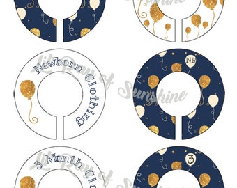 441M: Celebration Baby Clothing Closet Dividers ~ Closet Organization Hack ~ Blue & Gold Nursery ~ It's a Boy! ~ It's a Girl! ~