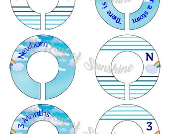 1092M: Happy Rainbow Baby Clothing Closet Dividers ~ Toddler Closet Organizers ~ Closet Organization Ideas ~ Baby Shower Gift idea