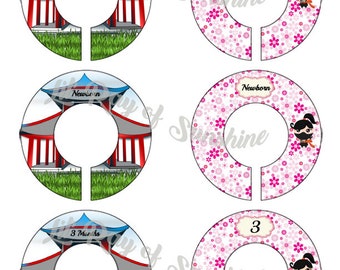 190M: Ninja Girl Baby Clothing Closet Dividers ~ Weekly Closet Organizers ~ Girl's ninja room ~ Nursery Organization ~ Cute Baby Shower gift