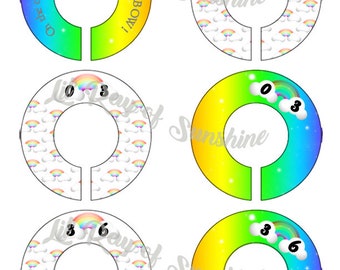 1091R: Rainbow Baby Clothing Closet Dividers ~ Kid Closet Organizers ~ Closet Organization Ideas ~ Rainbow Baby Shower Gift idea