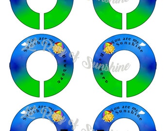 100M: You Are My Sunshine (with an umbrella) Baby Clothing Closet Dividers ~ Weekly Closet Organizers ~ Baby's Room ~ Nursery Organization