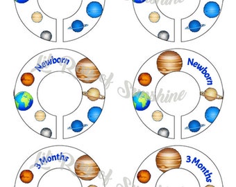 577M: Back in my Day we had 9 planets Baby Clothing Closet Dividers ~ Weekly Closet Organizers ~ Planet Closet Organizers ~ Astronomy Room