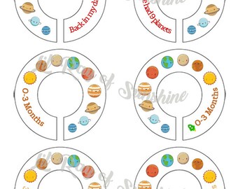 579R: Back in my Day we had 9 planets Baby Clothing Closet Dividers ~ Weekly Closet Organizers ~ STEM Nursery ~ Toddler's room ~ Baby gift