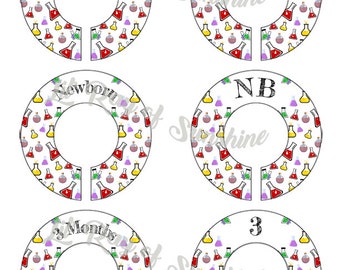 661M: Little Scientist Baby Clothing Closet Dividers ~ Monday-Friday weekday Closet Organizers ~ STEM Nursery ~ Science Baby shower gift -