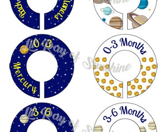 570R: Back in my Day we had 9 planets Baby Clothing Closet Dividers ~ STEM Nursery ~ Astronomy Baby shower gift ~ Baby Astronomist