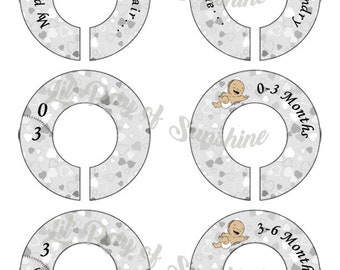 536R: African-American Craniosynostosis Baby Closet Dividers Baby Clothing Closet Dividers ~ Weekly Closet Organizers ~ I made it ~ Scar