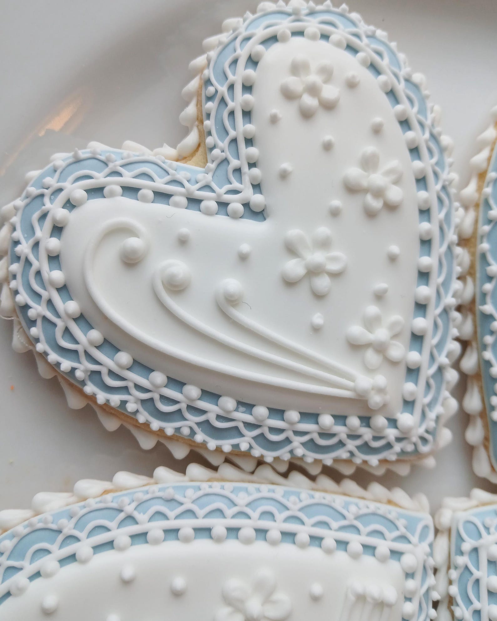 6 Lace Heart Sugar Cookies: Royal Icing Wedding Favors - Etsy