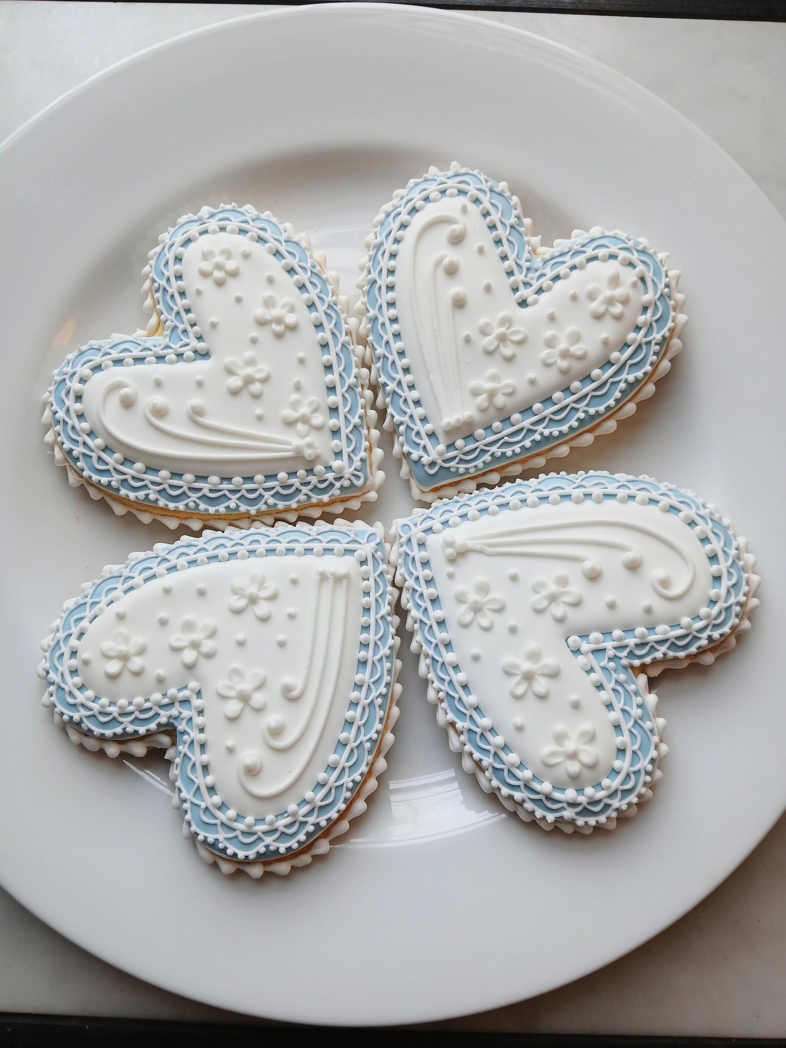 6 Lace Heart Sugar Cookies: Royal Icing Wedding Favors - Etsy