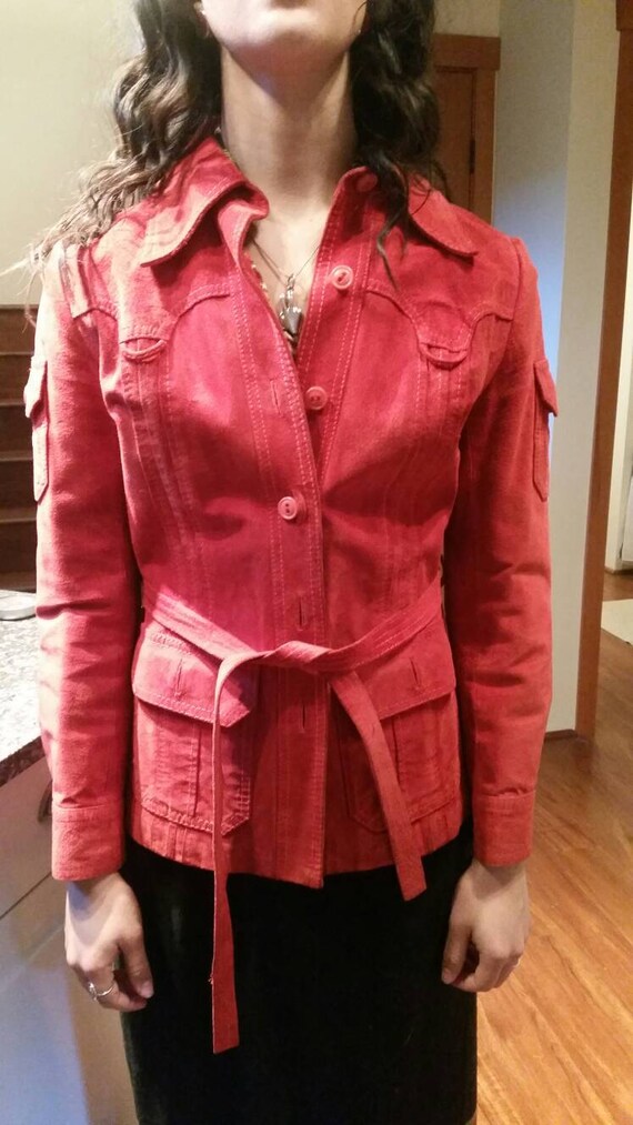 70's suede vintage red jacket