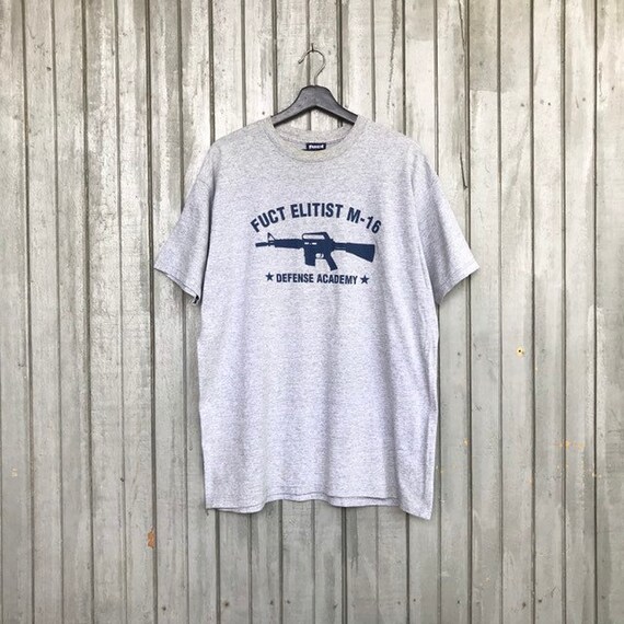 Rare!! Vintage FUCT Elitist M-16 Defence Academy t
