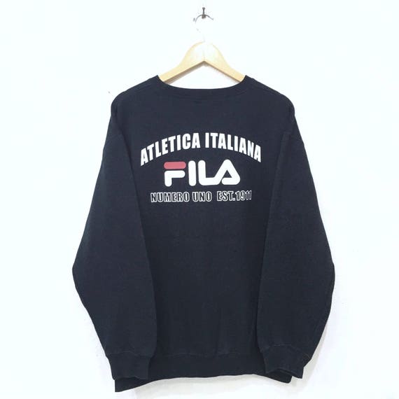 Rare!! FILA Atletica Italiana Spellout Biglogo Sweatshirt pullover Jumper Casual 90's Bella Italia Xlarge Size Rare!! FILA Atletica Italiana Spellout Biglogo Sweatshirt pullover Jumper Casual 90's Bella Italia Xlarge Size