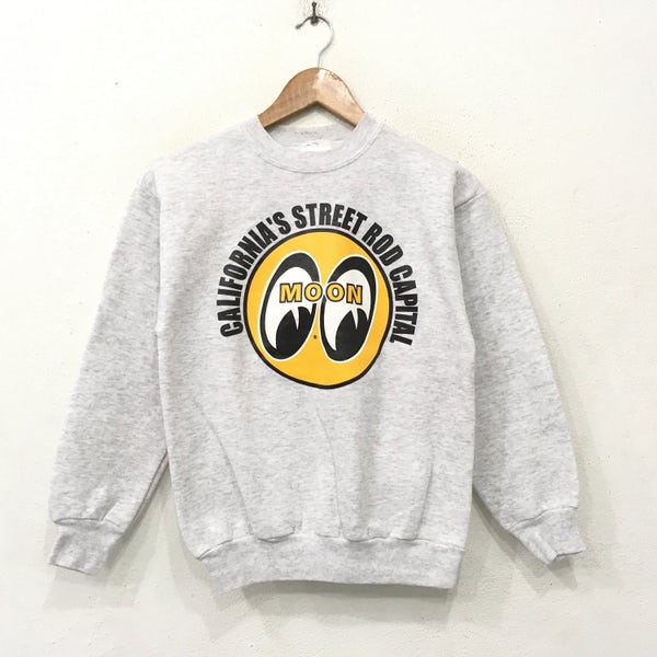 Rare!! MOONEYES California Street Rod Capital Sweatshirt Pullover Jumper Motorsport Racing 90's Large Size 14-16