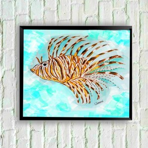 Lion Fish Print, Art Print, Coastal Art, Fish Art, Beach Decor, Fish Decor, Fishing Gift, Ocean Art