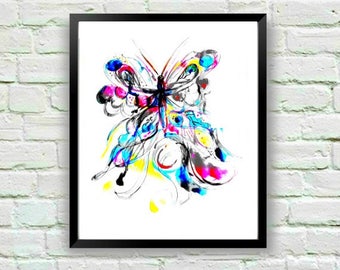 Watercolor Butterfly Print, Abstract Print, Butterfly Art. Watercolor Painting, Butterfly Wall Art, Butterfly Gift, Butterfly Decor