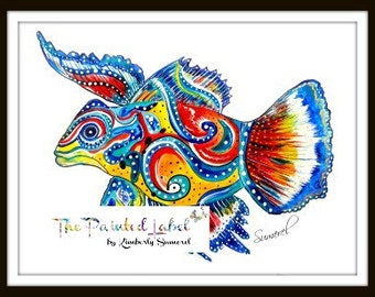 Fish Print- Coastal Print- Fish Gift- Fish Wall Art- Beach House Decor- Fish Decor- Fish Painting- Fish Painting, Coastal Decor