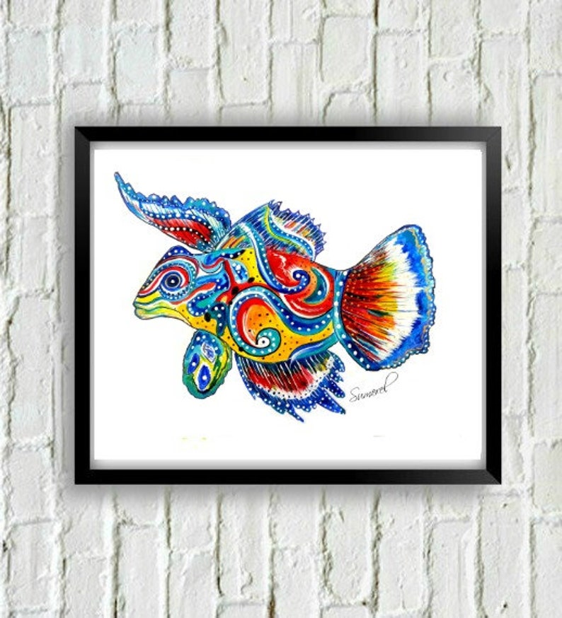 Fish Print Coastal Print Fish Gift Fish Wall Art Beach Etsy