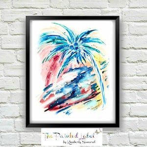 Palm Tree Print, Palm Art, Palm Tree Decor, Coastal Art, Coastal Decor, Beach Art, Abstract Palm Tree, Abstract Art, Palm Tree Painting