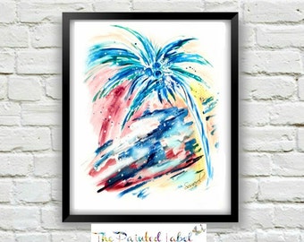 Palm Tree Print, Palm Art, Palm Tree Decor, Coastal Art, Coastal Decor, Beach Art, Abstract Palm Tree, Abstract Art, Palm Tree Painting