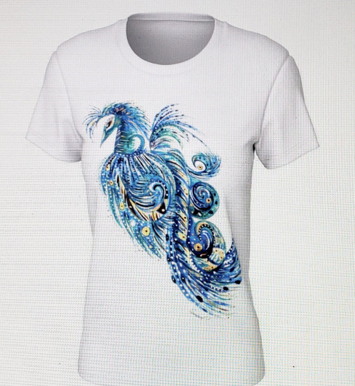 Peacock Tee Shirt, Peacock Bird, Fashion Tee, Ladies T Shirt, White Tee ...