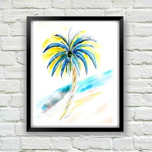 Palm Tree Print, Watercolor Beach Art, Beach Art, Palm Tree Painting, Coastal Art Print, Coastal Art, Coastal Decor, Palm Tree Decor,