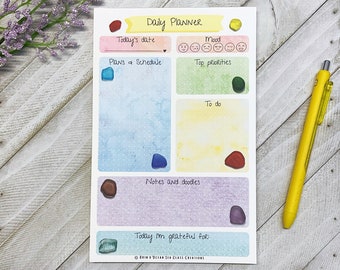 Sea Glass Daily Planner Notepad - READ DESCRIPTION