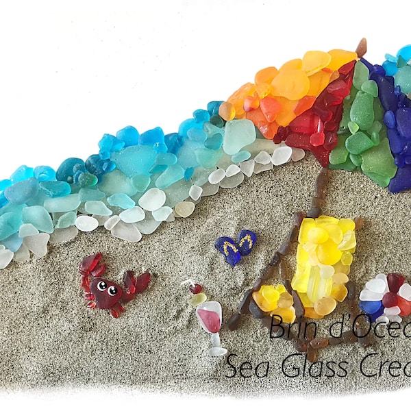 Sea Glass greeting card, beach greeting card, sea glass art, blank greeting card, unique, notecard, Birthday card, printed card