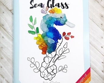 Colour me Sea Glass! A sea glass inspired colouring book, adult colouring book, unique colouring book, unique gift, colouring book