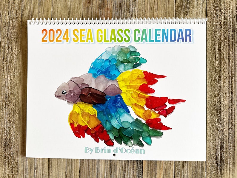 2024 Seaglass Calendar, 2024 Calendar, Printed Calendar, Beach Glass