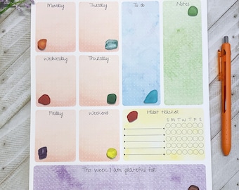 Sea Glass Weekly Planner Notepad - READ DESCRIPTION