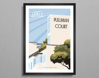 Pullman Court #1 ~ Art Deco, Architecture, London Art Print, A3/A4 Poster
