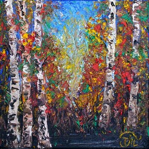 Birches | Painting for Bedroom | Original Painting Oil on Canvas| Beauty Painting | Intuitive Painting