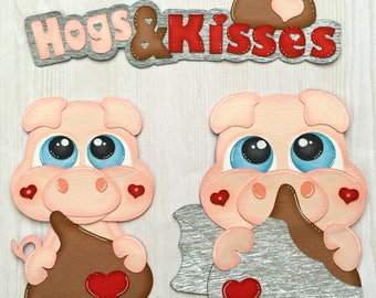 Hogs & Kisses Paper Piecing Scrapbook Embellishments 3 pce. set