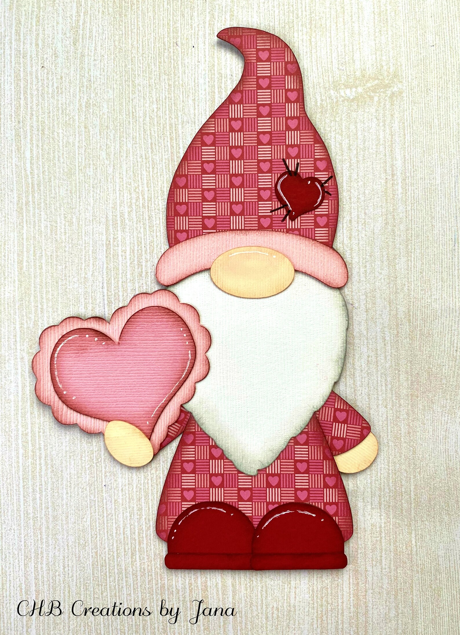 Full of Love Gnome Paper Piecing Scrapbook Die Cut Embellishment - Etsy