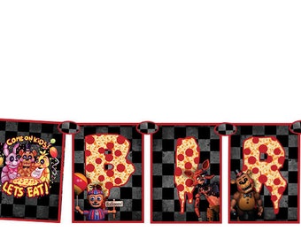 FNAF Five Nights at Freddy's Happy Birthday Banner Party Decoration - Etsy