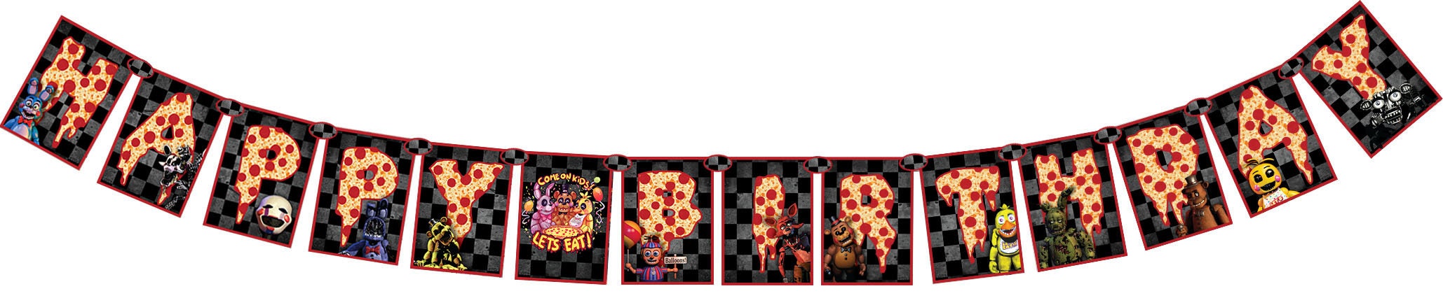 Five Nights at Freddy's Birthday Banner - PRINTABLE DOWNLOAD - Etsy