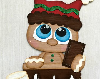 Gingerbread S'Mores Paper Piecing Scrapbook Embellishment