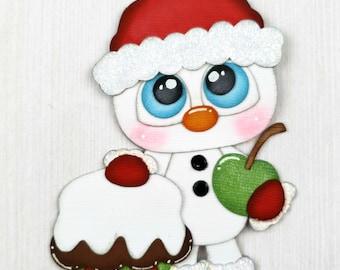 Sweet Santa Snowman Paper Piecing, Scrapbooking, Die Cut Embellishment