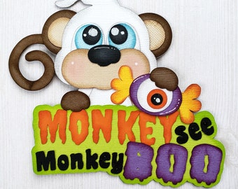 Monkey See Monkey Boo Paper Piecing Scrapbook Embellishment