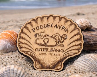 Outer Banks Wooden Magnet Laser-Engraved Coastal Souvenir, Outer Banks, North Carolina