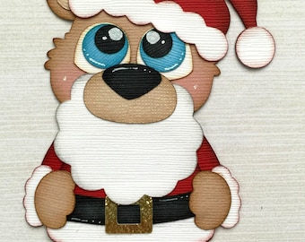 Santa Bear Paper Piecing Scrapbook Embellishment