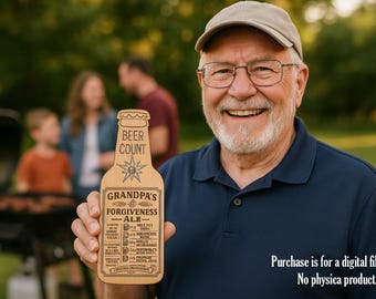 Bottle opener with Beer counter for Grandpa, file formats svg, ai, pdf, dxf,lbrn2  Laser Ready File, Digital Download Only.